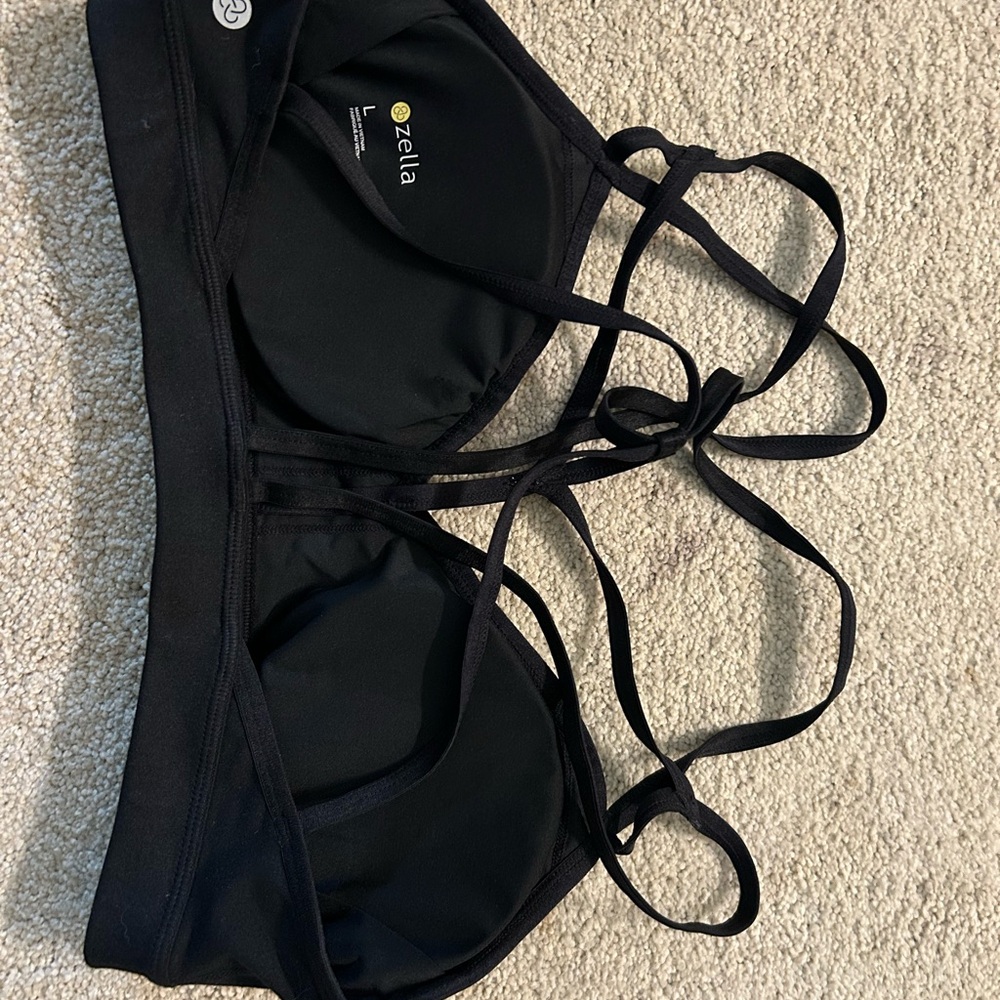 Zella Black Strappy Sports Bra